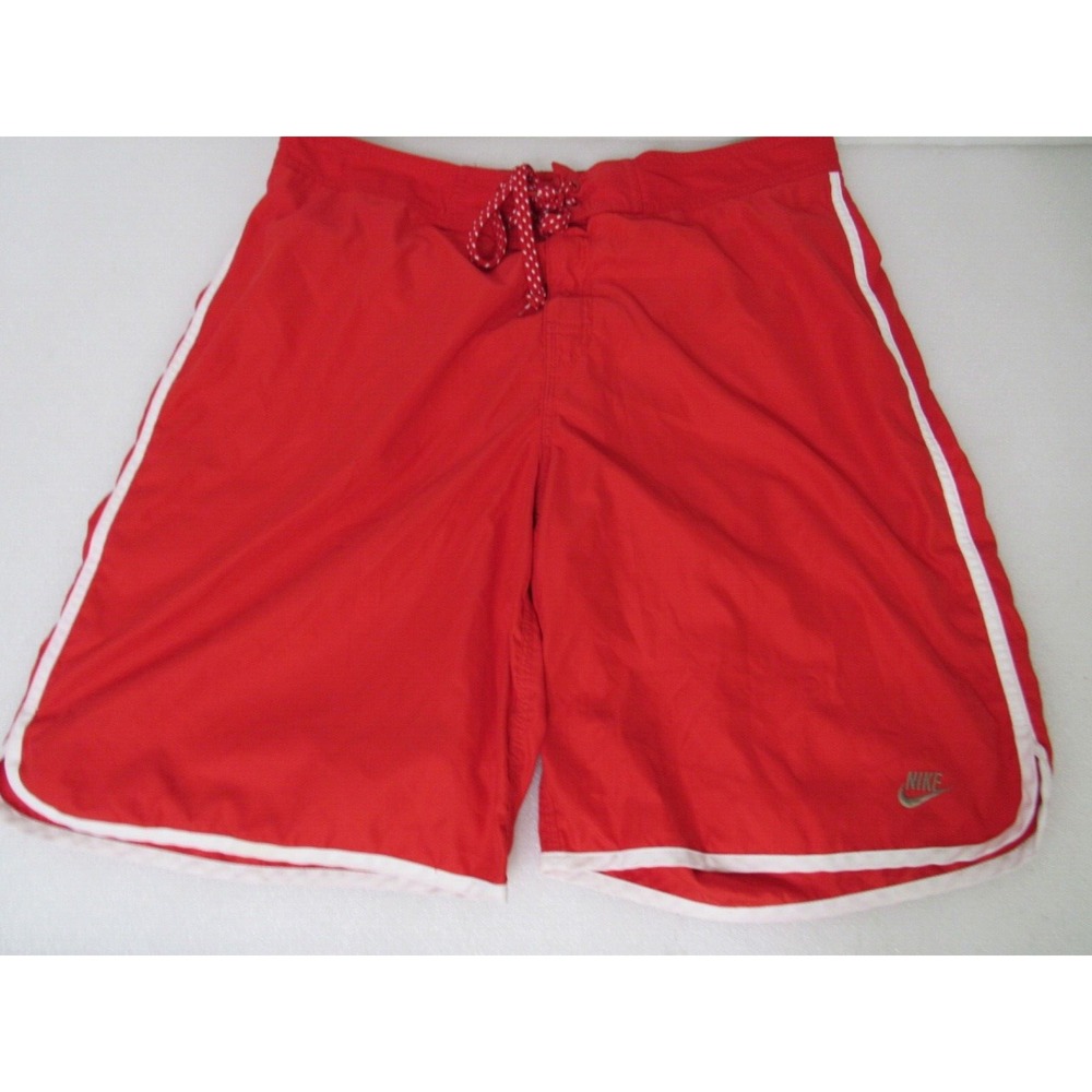 NIKE Sportswear Men's Logo Polyester Swim Trunks Red Size 34